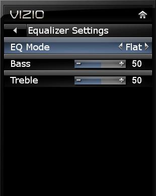 E320ME 6 Adjusting Bass and Treble Levels The bass and treble levels for your TV s built-in speakers can be adjusted to your liking.