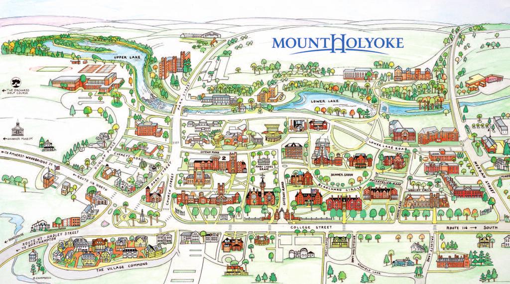 13 44 60 34 59 35 58 22 49 5 67 63 Directions to Mount Holyoke College Consists of a row and column By Car From the south: North on I-91 to Route 202 (Exit 16, Holyoke/South Hadley).