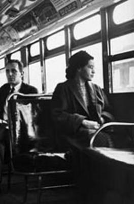 THE DAY ROSA PARKS MADE HISTORY Rosa Parks would ride the bus to work every day and on December 1, 1955 while sitting in the first row of the middle section was told by the bus driver to give up her