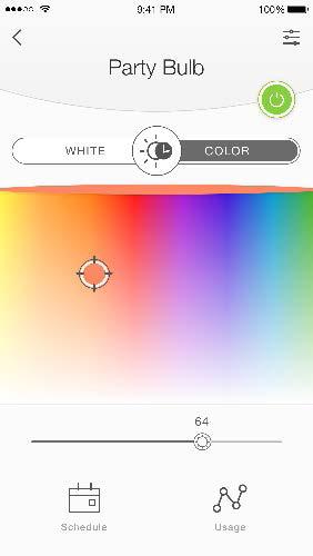 Coloring your room *Available for the Multi-Color bulb only.