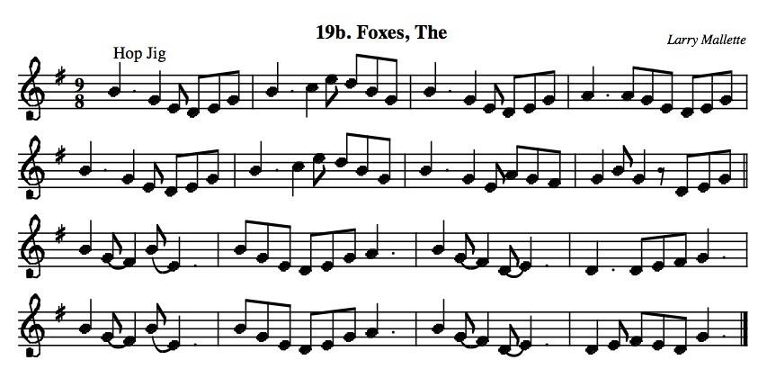 19. The Foxhunters' Jig is usually played today as a four part tune, but