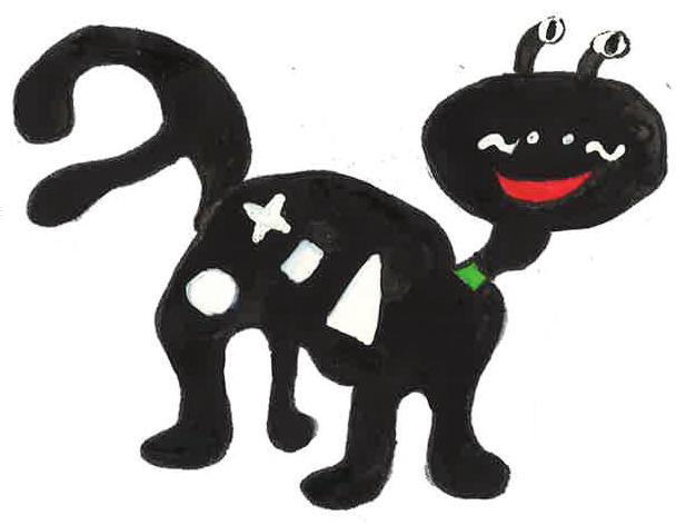 Have you ever seen my cat? Well it is so cute. It is black with 4 white spots and it has a light green collar. You can see it here. What do the spots look like?