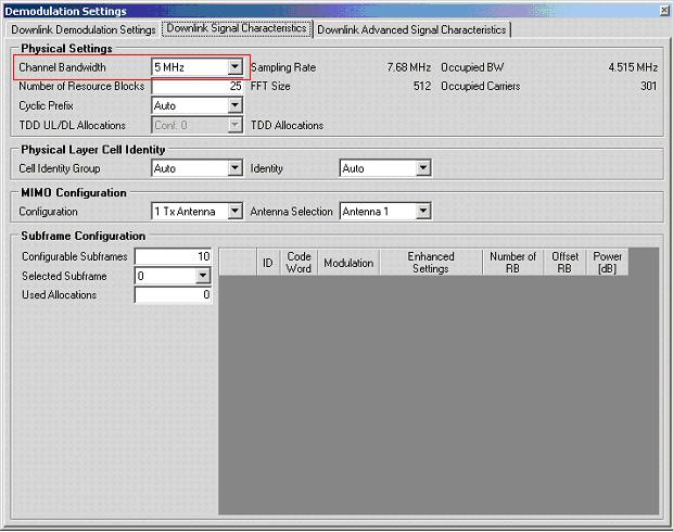 PC Software: Downlink Signal Characteristics 1CM75_1E