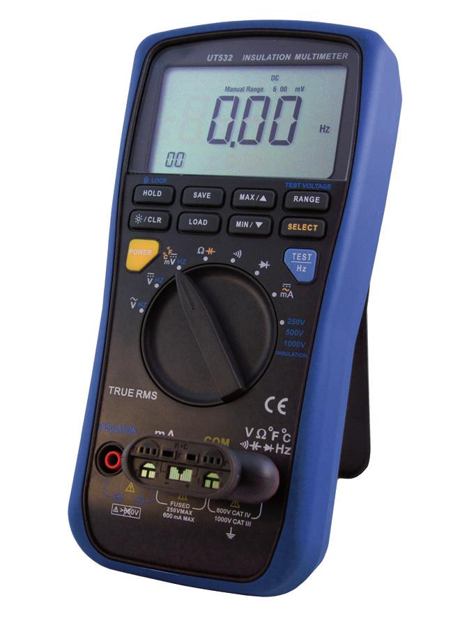PCE-UT 532 2-in-1 Multimeter & Insulation Meter up to 2 GΩ complies with IEC 1010, CAT III 1,000 V, CAT IV 600 V automatic range selection / capacitance measurement TRMS for current measurement /