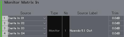 You can change the sample rate in the MISC tab of the Scene tab on the Settings screen. Monitor Matrix Out Monitor Matrix Out names appear here.