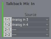Assign Talkback mic output to Talkback Mic In.