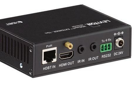 Uses Power over HDBaseT (PoH) to provide power to the transmitter from the HDBaseT receiver 8-Button Control Panel Connect and control VGA and HDMI sources Control the HDMI and VGA Autoswitching