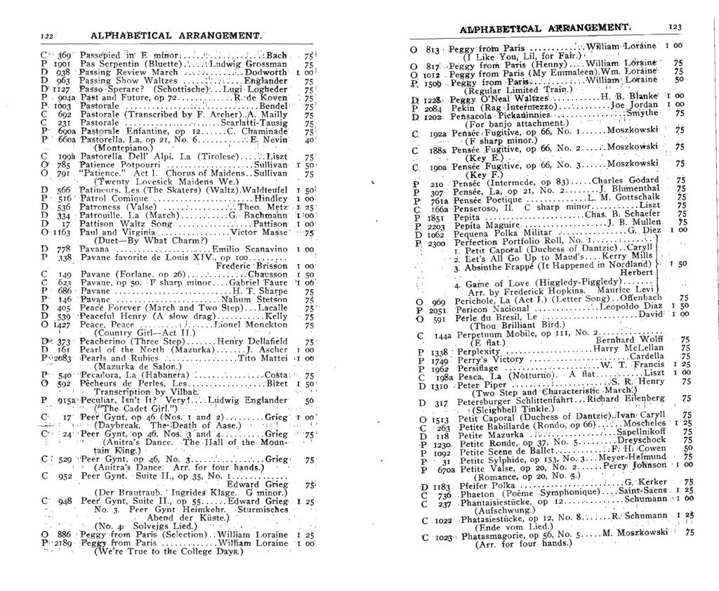 122 ' AL!HA"B~TIAL.ARRANGEMENT.' co' 369' asse'pied '1i1' E min'or: '. >.. :..:...:.:'.:!:B ach 1901 as Serpentin (Bluette).' '.Ludwig Grossman 938' assink Review March '-"