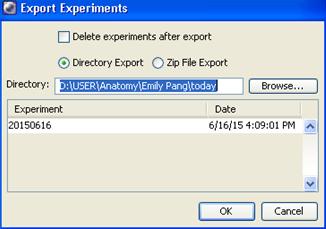 the Experiment Export Experiment