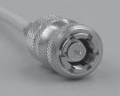 The knurled thumbnut requires only one half to one full turn to create a solid electromechanical connection.