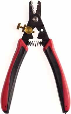 Strip & cuts 24-10 AWG, solid or stranded wire Spring loaded with locking latch Looping holes for solid wire Vinyl dipped cushioned handles Hardened to HRC45 Rust resistant black oxide coating 15001C