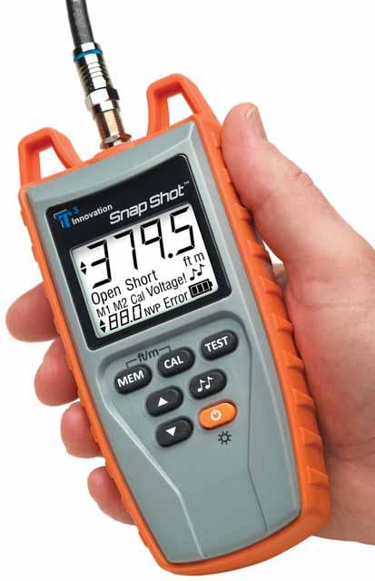 Snap Shot Tester. Accurately finds cable length, impediments in the cable and conditions at the end of every wire in your data, power or communications/video system up to 3,000 ft.