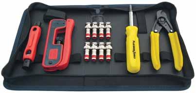 90153 PRO HD Twisted Pair and Coaxial Kit Kit Contains: 10500C Coax & Round Wire Cable Cutter 15028C ProStrip 25R Coax Stripper 15015C Cat 5/6 Cable Jacket Stripper 16201C SealSmart Compression Crimp