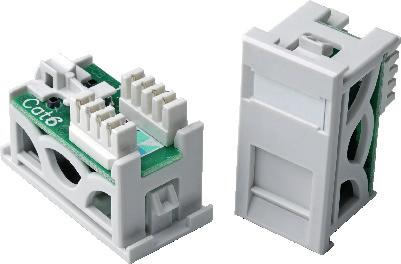 The compact Net5e module requires 24mm minimum. With a 9mm compact face plate a 15mm back box is acceptable.
