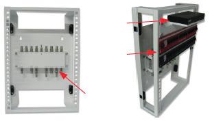 The Connectix TV distribution amplifier can be installed on to the back plate of the frame leaving the rack profiles free for other components requiring ease of access.