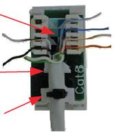 Cat6 Cable Termination - Wall Outlet Module 1. 1. Strip outer jacket. Do not knick conductor insulation with tool use to cut outer jacket. Use a purpose designed maximum cut stripping tool. 2.