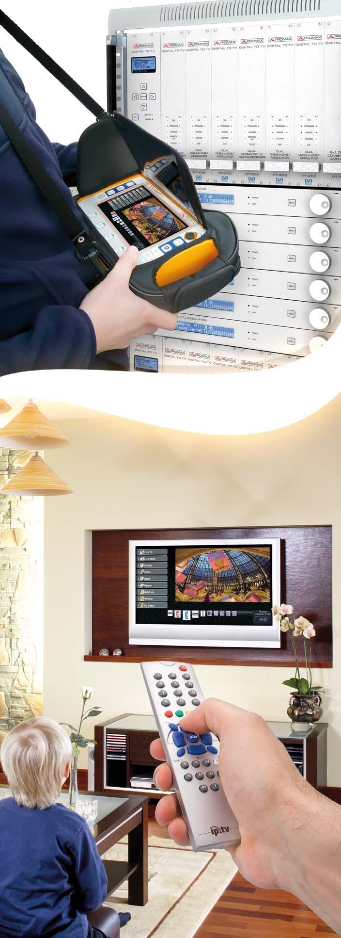 9 IPTV Input IP input Interfacing with IPTV equipment IPTV stands for TV over IP networks. It actually means TV over any type of IP packet based distribution network.