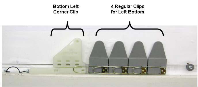 Bottom Left Side 1 corner clip and 4 regular