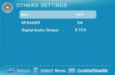 OTHER SETTINGS VI. i. AVL This feature adjusts the auto volume leveler enabling volume protection from overly loud commercials. ii. SPEAKER This feature turns the speakers on or off. iii.