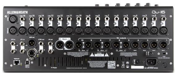 Qu16 16 Mic/Line Qu24 24 Mic/Line in 24 out, 22 in USB audio streaming 32 out, 30 in USB audio streaming 4 Group out Matrix out Qu32 32 Mic/Line in 32 out, 32 in USB audio streaming QuPac 16 Mic/Line