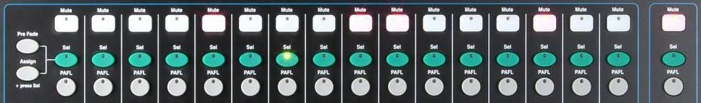 6.3 Working with the sends on faders: Qu16 Qu24 and 32 Select a Mix Press a Mix key. The master strip presents the mix fader and controls. The channel faders move to present the sends to that mix.