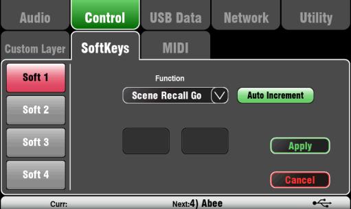 Set Auto Increment if you want to step through your scenes using a single key.