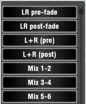 The reset default for both is LR postfade. Group and Matrix outputs are not available on the Qu16. 10.13 I/O Patch dsnake In Use this screen to patch AudioRack input sockets to the Qu input channels.