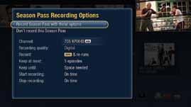 Season Pass Recording options allow users to mange recordings they way they see fit.