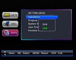 Operations of DAB+ Select DAB+ Function 1. Press the TV/DAB Button to switch to DAB+ Mode. 2.