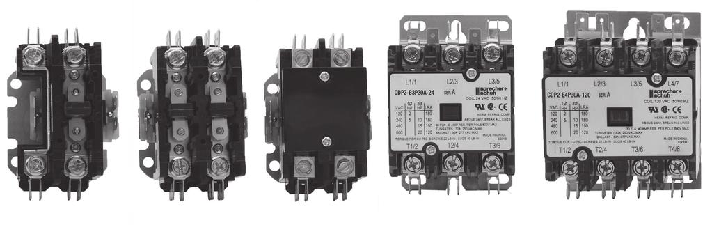 Series CDP2 Definite Purpose Contactors High performance economical contactors for commercial applications up to 90 Sprecher + Schuh s Definite Purpose contactors are ideal for commercial