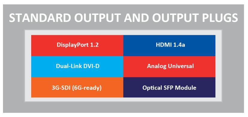 5 Output management 5.1 What is an output? An output is a group of plugs that deliver the same video content under various signal types.