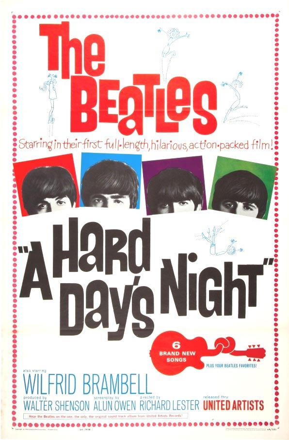 It's Been a Hard Day's Night It is said that the first Beatles' film,, was filmed in black and white because United Artists did not wish to waste color film on a group that would surely be a fad.
