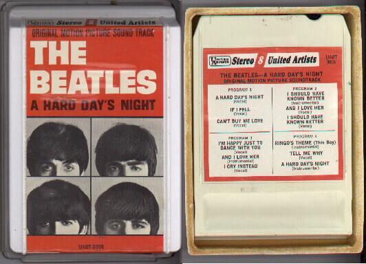 Eight-Track Tapes United Artists UA8T-3006 White-shelled cartridge. Red and white track listing.