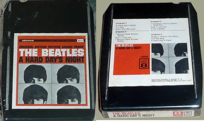 United Artists U-3006 This tape has front, back, and spine slicks on a black shell. Contains an extended version of "Hard Day's Night.