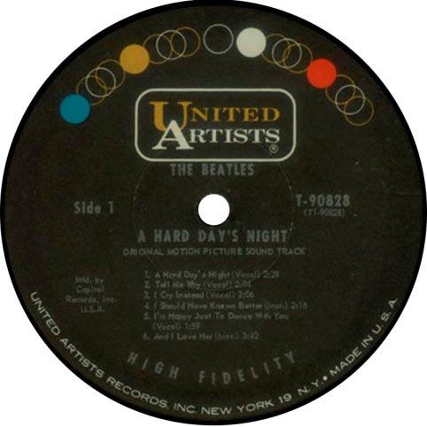Label 01RC1 Mono UAL-3366 (T-90828) Black label with colored circles As all covers do,
