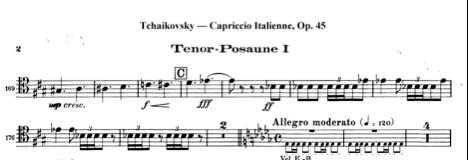 Tchaikovsky, Capriccio Italien, m. 166-177 A.