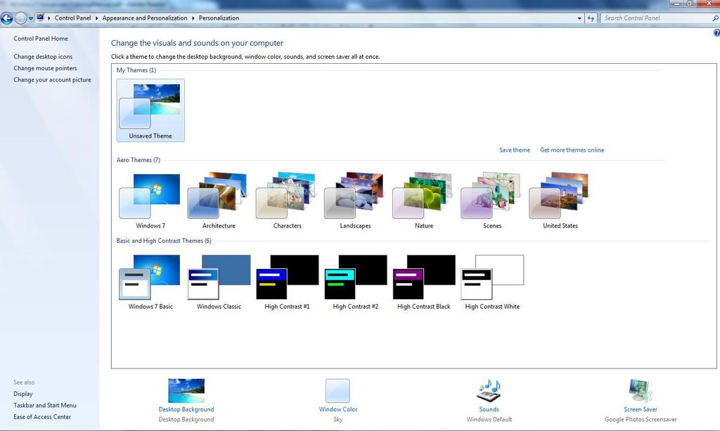 Desktop Background În partea de sus a opţiunii Desktop Background (Fundal), se poate folosi caseta combo