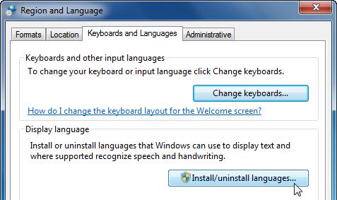 Când se instalează sau dezinstalează o limbă se va lansa o fereastră unde se dă clic pe opţiunea Install
