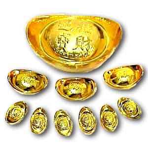 A collection of Chinese Gold Ingots is certainly appropriate for The Southeastern sector! Photo printed with permission of http://www.dragon-gate.com Things That Put You in the Poorhouse Clutter.