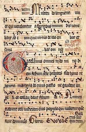 Gregorian Chant written in Neumes The Introit Gaudeamus