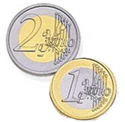 The front side of euro coins. A. is the same for all countries in the European Union B. has pictures of famous people and buildings C.