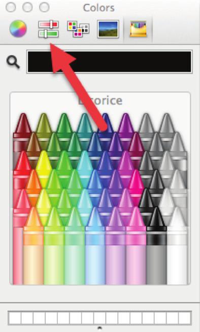 9. Click on the colour scale button. From the drop down menu select RGB Sliders.