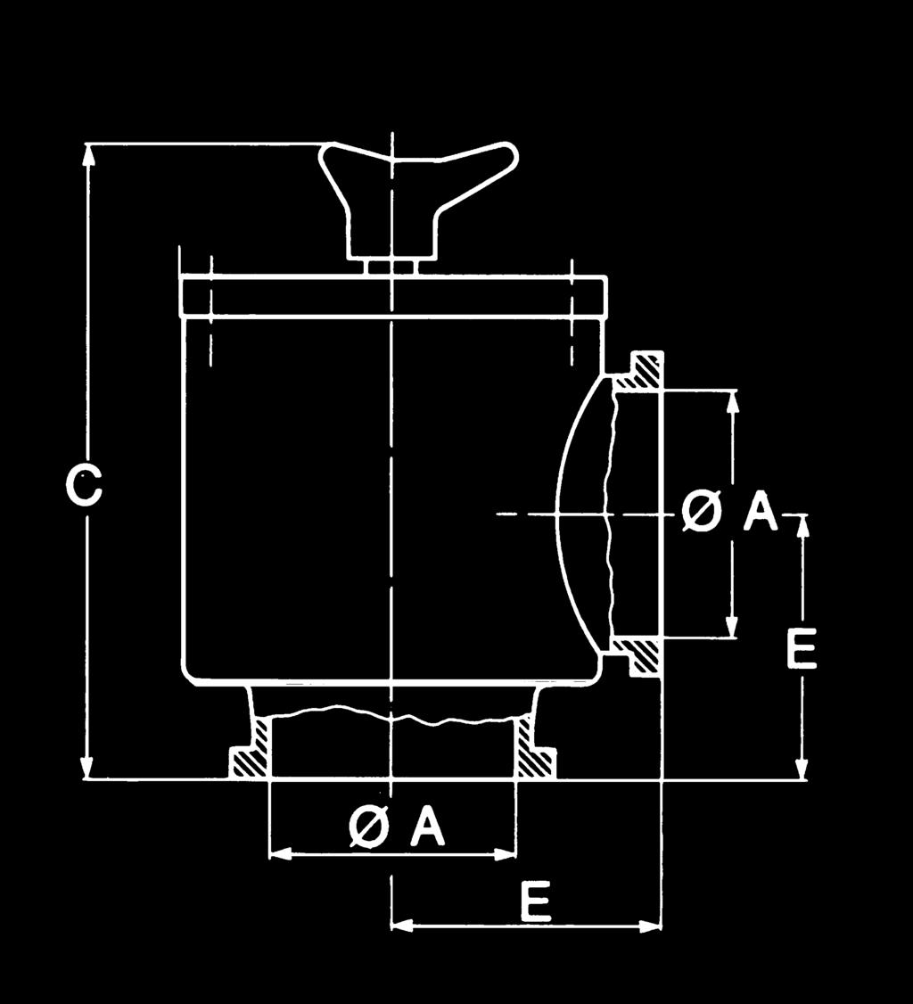 Type A B C D E Ball valve mm G 3/8" 45 38 43 25 in. G 3/8" 1.77 1.5 1.69 0.98 Ball valve mm G 1/2" 53 44 50 29 in. G 1/2" 2.09 1.73 1.97 1.