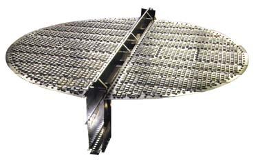 Truncated Downcomer SUPERFRAC Trays Truncated downcomer SUPERFRAC trays use active area enhancements and advanced downcomer technologies and may include inlet area enhancements.