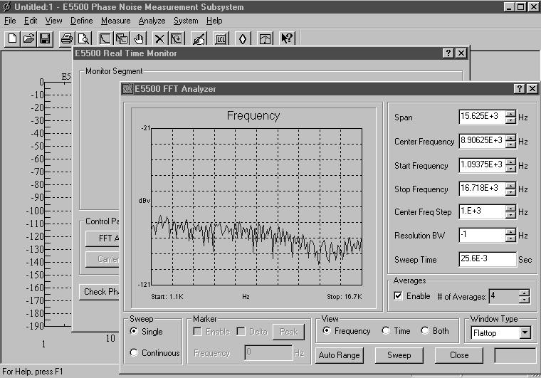 Real-Time Monitoring of Time and Frequency Noise Data Real-time monitoring of the noise signal is fast and easy.