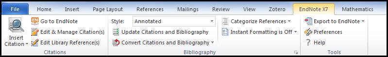Creating Citations and Bibliographies EndNote includes Cite While You Write features that allow you to
