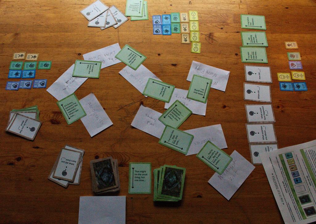 Narratopia the conversational story game Connection cards build a web of