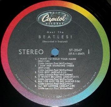 Factories: Los Angeles, Decca, RCA BEATLES in medium brown print on front cover; no George Martin credit on back cover.