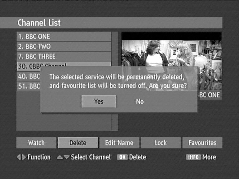 Using the Set Top Box Channel List The Channel List presents a list of all channels found during the channel search described earlier. The list comprises radio and TV channels.