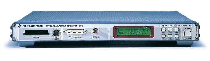 At a glance The DVG MPEG-2 measurement generator is a signal source for MPEG 2 transport streams.